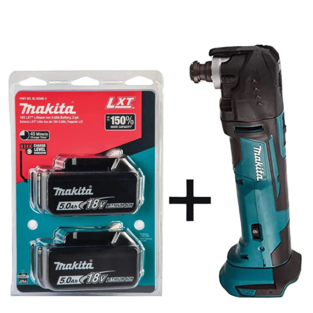 Makita DTM51Z 18V Cordless Multi-Tool Kit – Includes Two 5.0Ah Batteries (Blue)